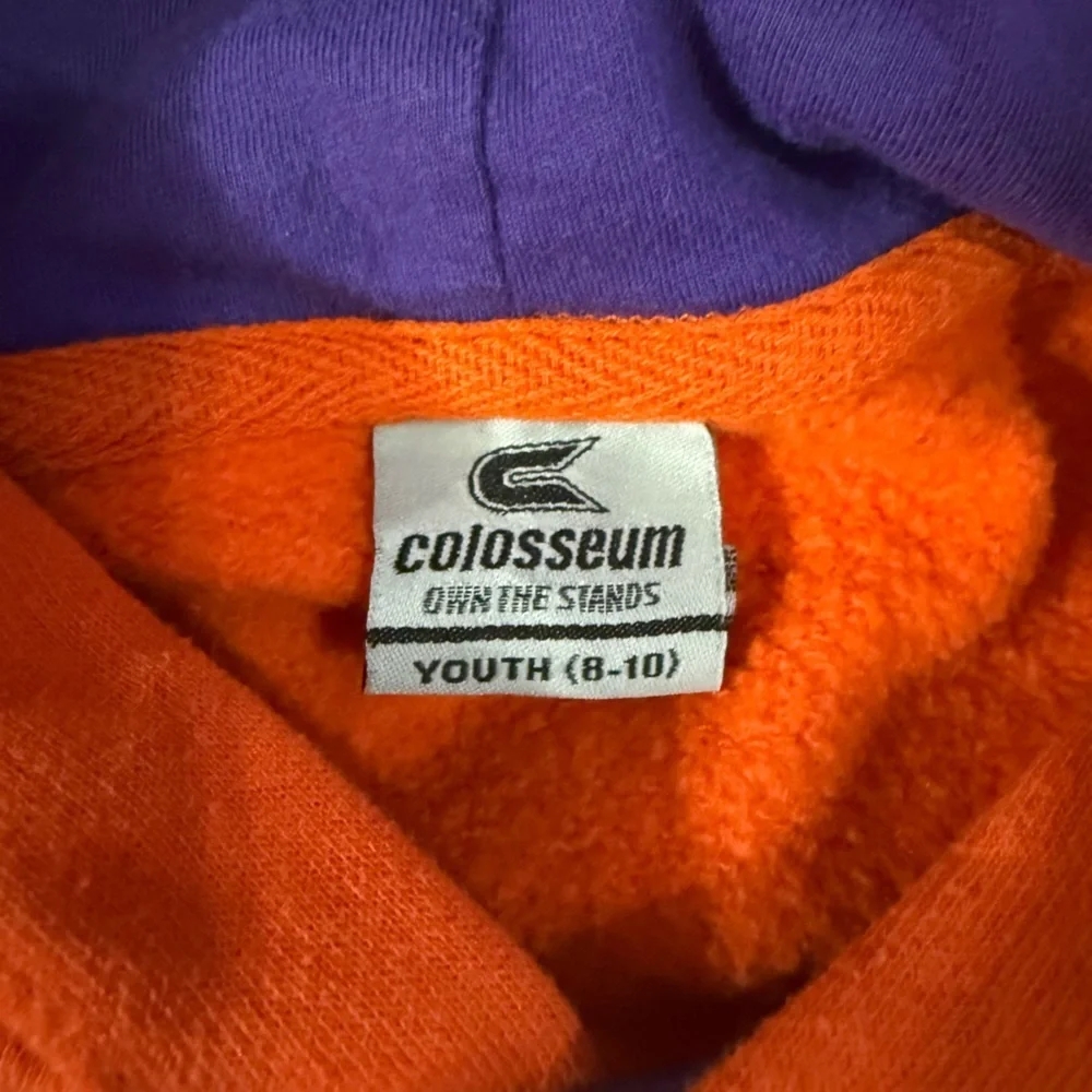 Clemson Tigers Youth Hoodie Orange Purple Paw Logo Colosseum Size 8-10 Youth